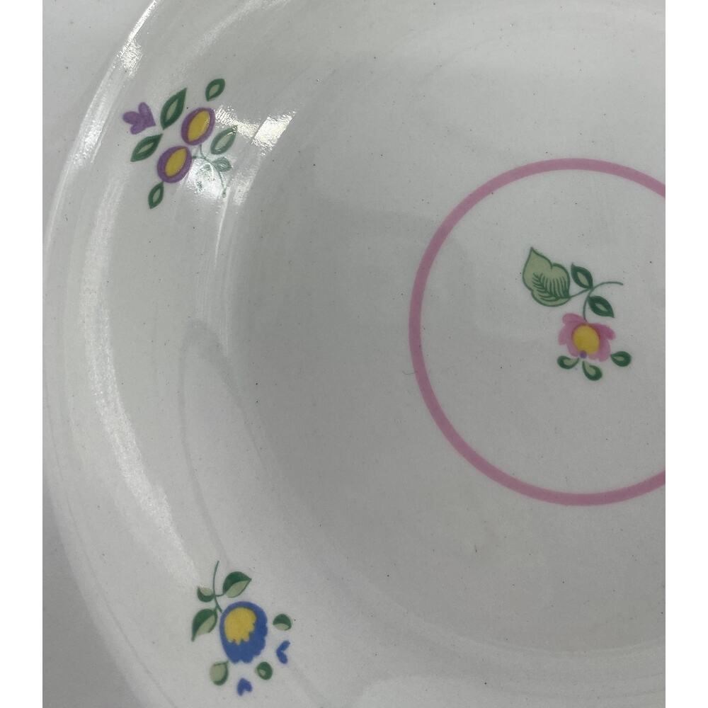 1 Laura Ashley Alice Rimmed Soup Bowl 19046 Retired Pattern Pink Floral England - Picture 3 of 6